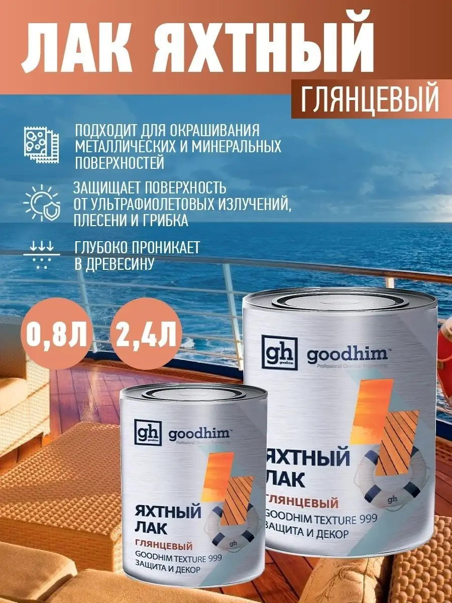 Яхтный лак глянцевый, 2.4 л GOODHIM 14006713 купить в интернет-магазине  Wildberries