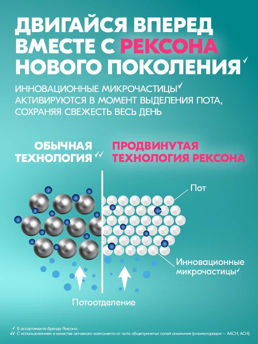 РЕКСОНА Дезодорант женский и мужской шариковый Без запаха 50 мл, 50 мл, фото 4
