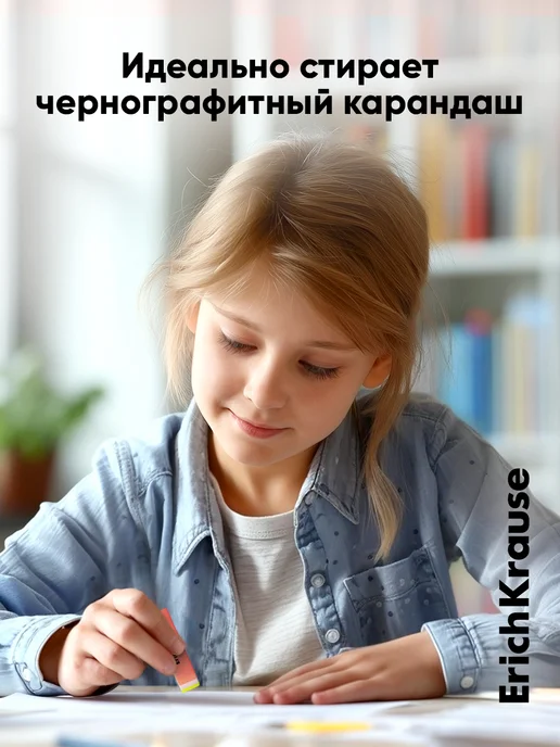 ErichKrause Ластик школьный, 3 штуки, розовый, фото 2