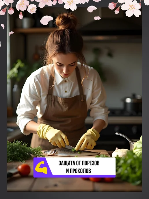 S.T. CORPORATION Перчатки для уборки антибактериальные M Япония, бежевый, фото 5