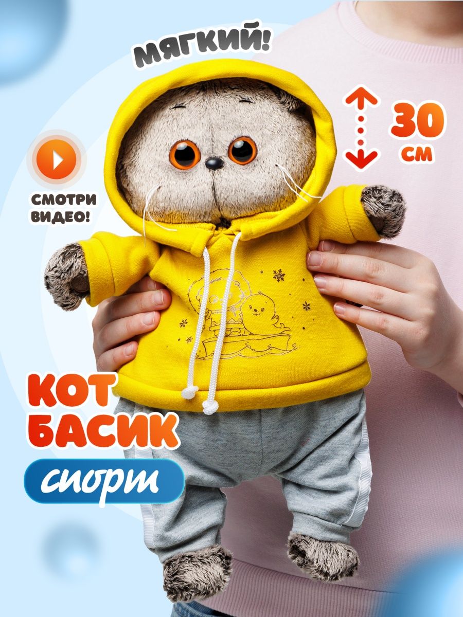 Кот Басик 30 см в спортивном костюме Basik & Co 14045270 купить за 3 146 ₽  в интернет-магазине Wildberries