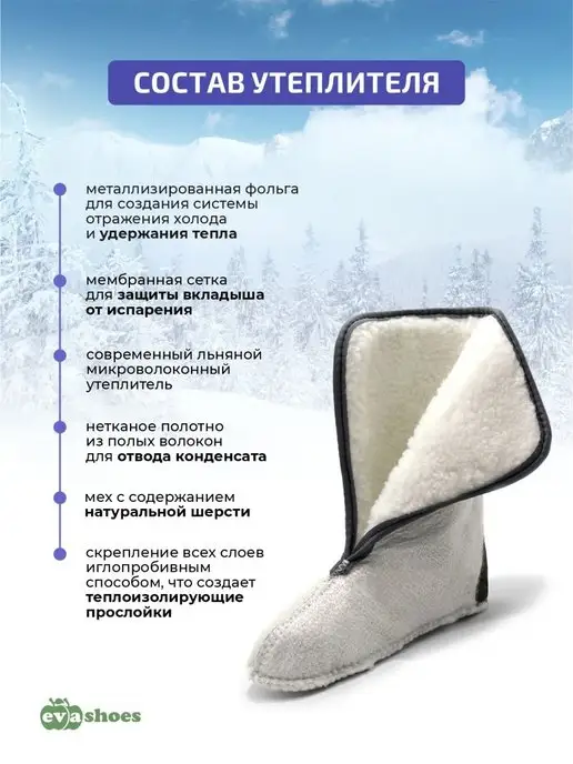 EVASHOES Сапоги резиновые с утеплителем, синий, фото 5