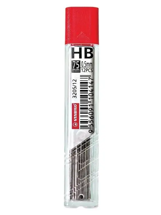 STABILO Грифели для механического карандаша HB 0,5мм 2уп по 12шт, 12 шт, фото 2
