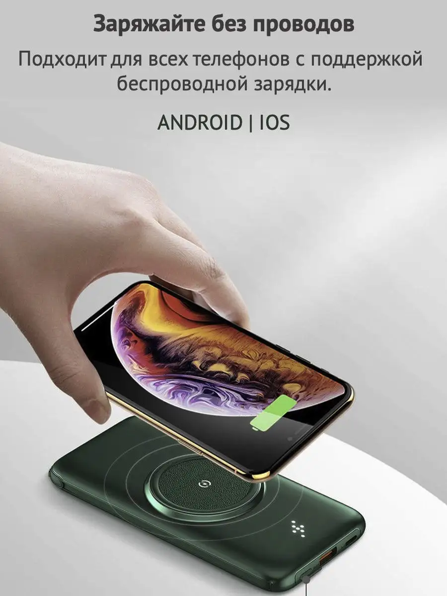 Power Bank/Внешний аккумулятор/Портативный аккумулятор для телефона/Беспроводная  зарядка 2000 мАч Smartech 14072763 купить в интернет-магазине Wildberries