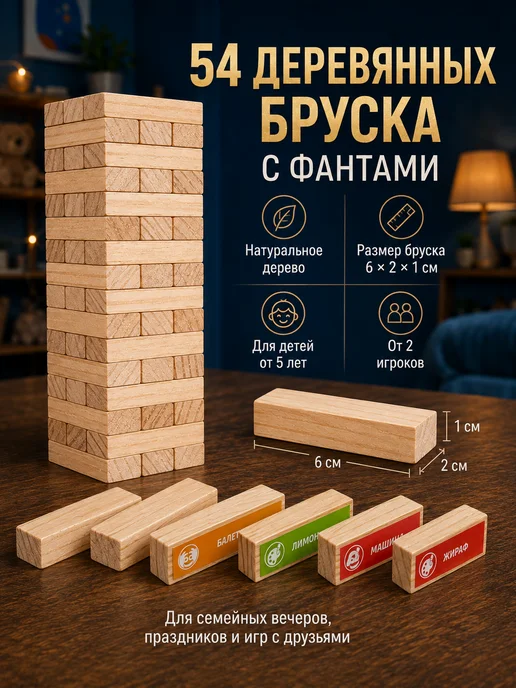 Сима-Ленд & ЛАС ИГРАС Настольная игра Падающая башня с фантами, зеленый, фото 2
