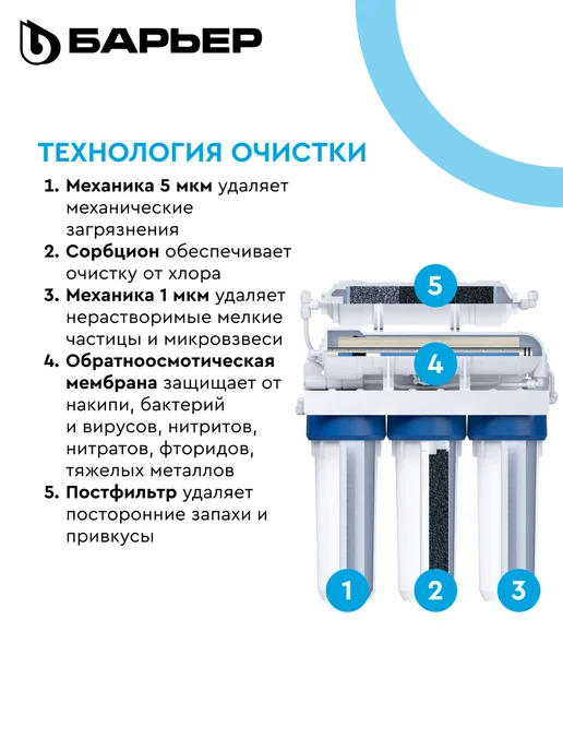 БАРЬЕР Фильтр обратного осмоса под мойку Профи Осмо 100, вариант, фото 3