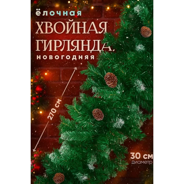 Новогодняя хвойная гирлянда для декора дома