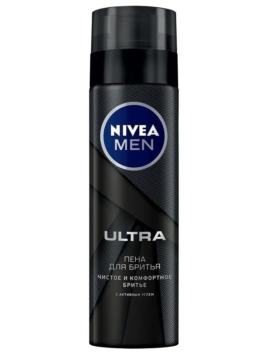 MEN Пена для бритья ULTRA с активным углем, 200 мл. Nivea 14111068 купить  за 368 ₽ в интернет-магазине Wildberries