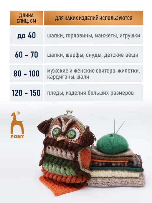 Pony Спицы для вязания круговые 2,25мм 100см, серый, фото 5