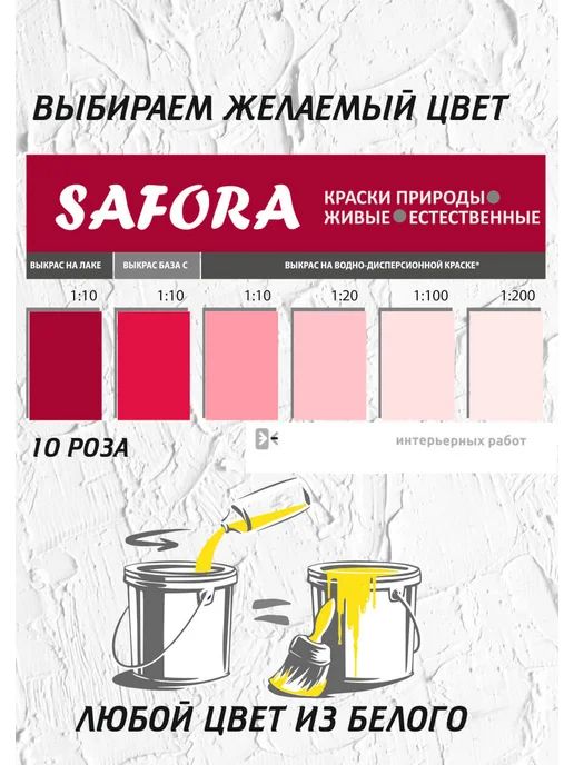 SAFORA Колер для краски ярко-розовый, колеровочная паста, розовый, фото 5