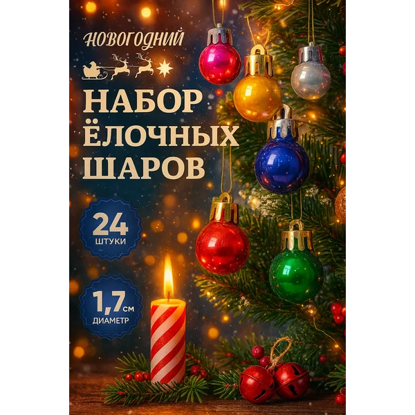 Набор новогодних шаров на елку