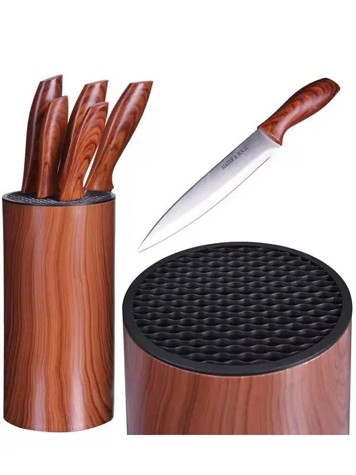 Ножи кухонные набор на подставке из нержавеющей стали - фото 12