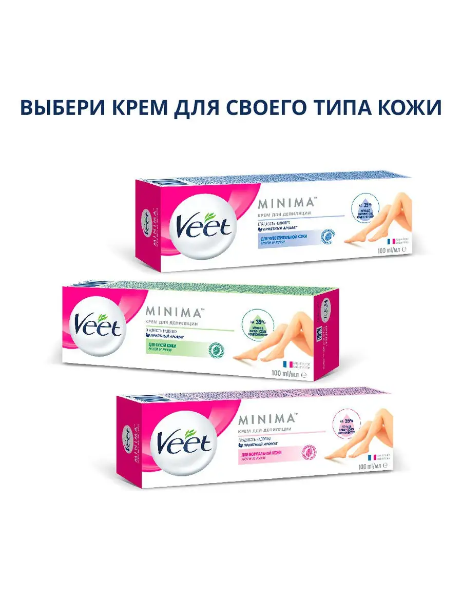 Крем для депиляции для чувствительной кожи VEЕT MINIMA 200мл VEET 14126918  купить в интернет-магазине Wildberries