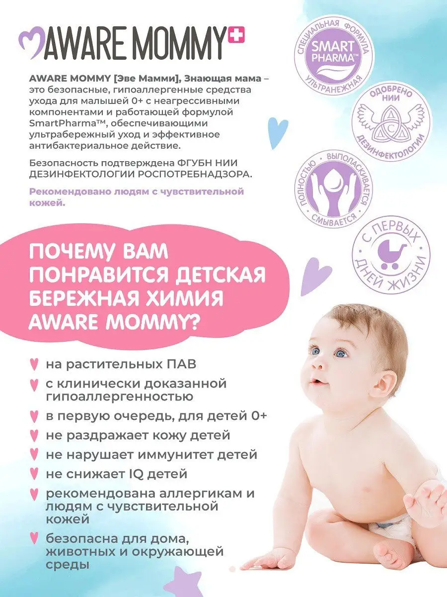 Эко-порошок для стирки. Aware Mommy 14130776 купить в интернет-магазине  Wildberries