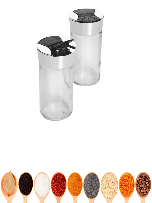 Набор для специй на стол на подставке стекло нержавейка 5 шт - фото 12