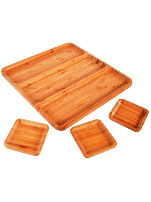 Менажница деревянная для закусок бамбук - фото 4