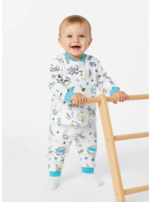 Lemony KIDS Теплые ползунки для новорожденных с начесом, 2 шт, фото 2