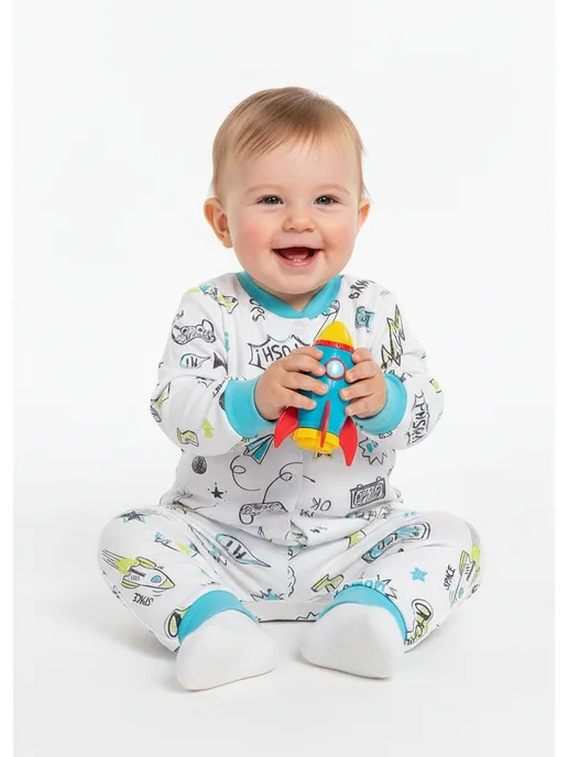 Lemony KIDS Теплые ползунки для новорожденных с начесом, 2 шт, фото 5