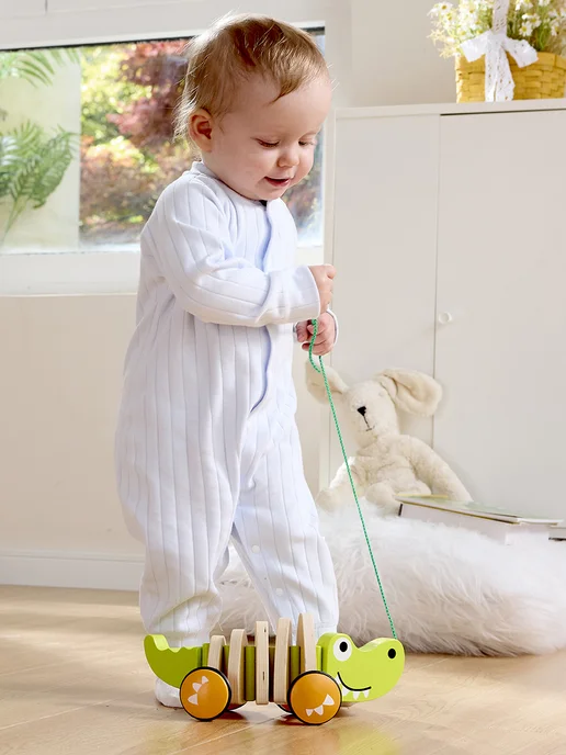 HAPE Каталка на веревочке Крокодил, зеленый, фото 5