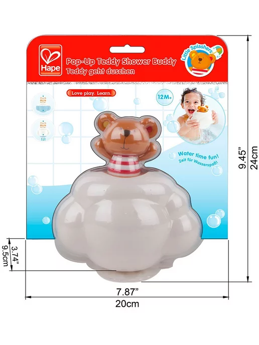 HAPE Игрушка для купания Всплывающий Тедди, белый, фото 4
