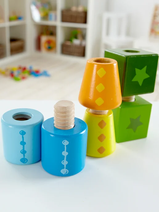 HAPE Игрушка Развивающая Закручивающиеся кубики, голубой, фото 4