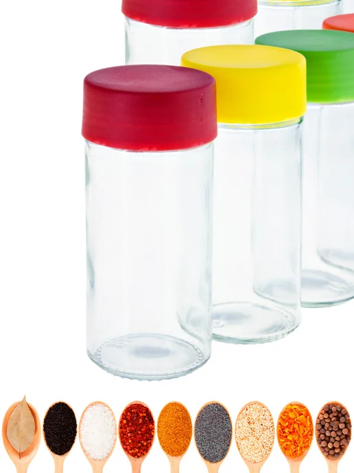 Набор для специй на деревянной подставке стекло 12 банок - фото 11