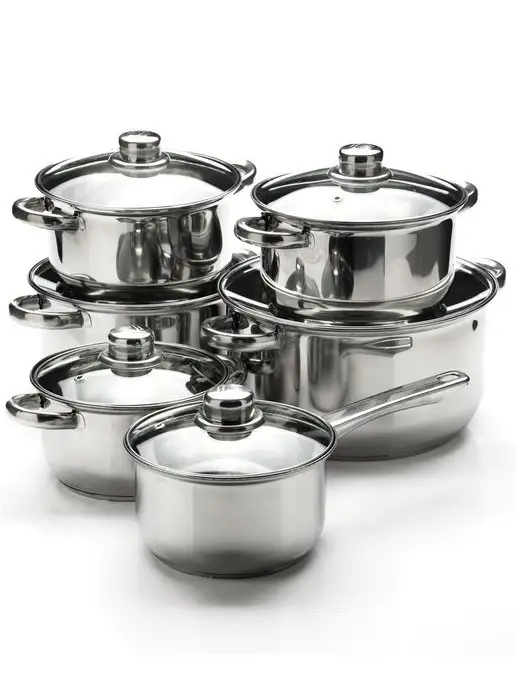 Кастрюли набор с крышкой нержавейка с толстым дном 6 шт - фото 16