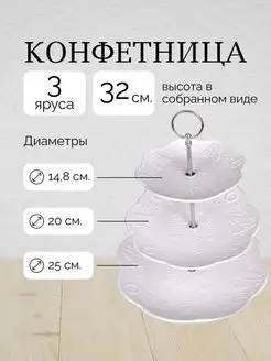 Конфетница сервировочная 3 яруса