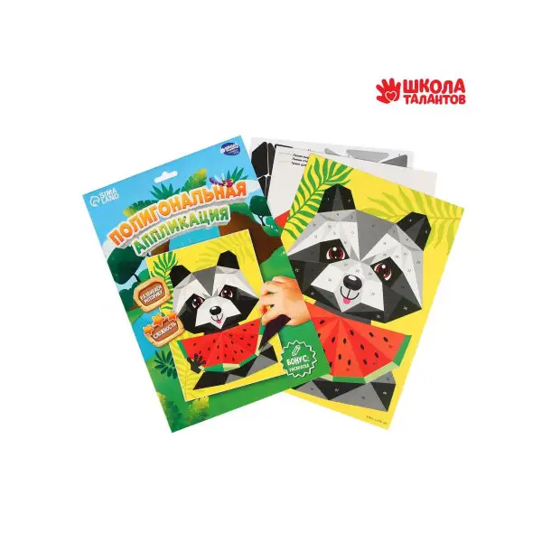 Полигональная аппликация "Енотик"