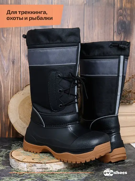 EVASHOES Сапоги зимние резиновые утепленные до -100С, черный, фото 2
