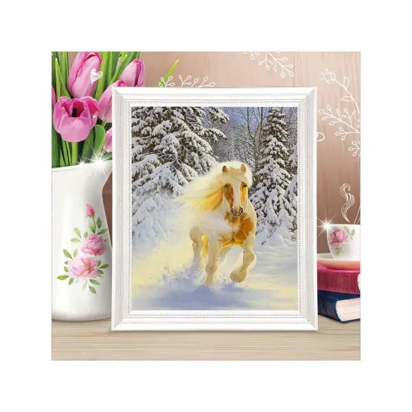 Роспись по холсту "Скакун" по номерам с красками по 3 мл+ кисти+инстр+крепеж 30*40