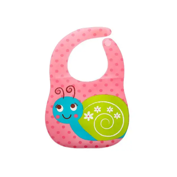 Нагрудник мягкий непромокаемый "Улитка", на липучке