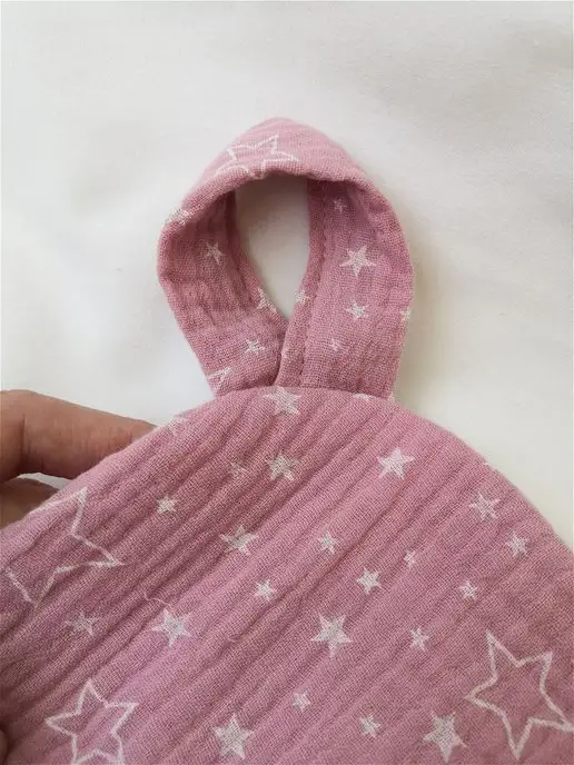 TanyaZ' Studio Полотенце муслиновое для новорожденных с капюшоном (уголком), розовый, фото 4