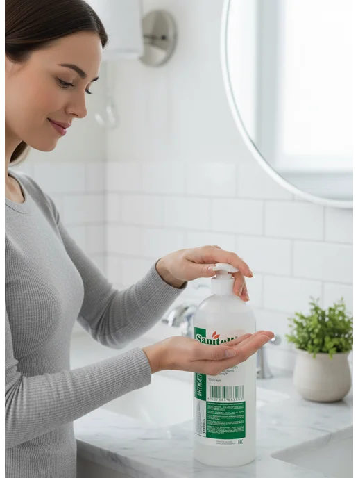Sanitelle Антисептик для рук гель с Алоэ Вера и вит. Е, 1 л, 1 л, фото 5