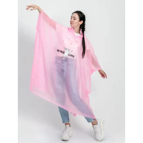 Дождевик - пончо "No probllama", универсальный размер