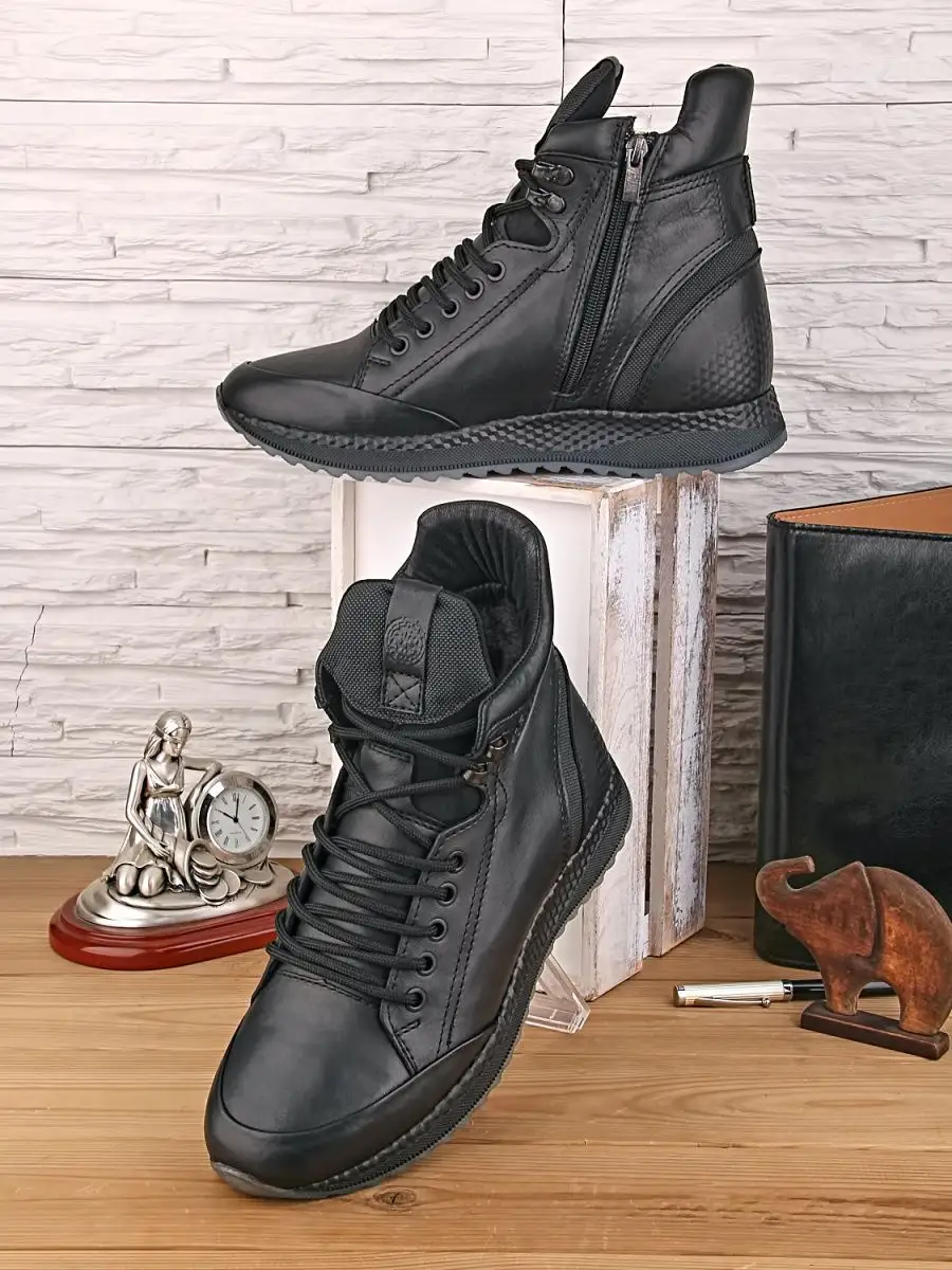 Ботинки мужские кожаные кроссовки зимние натуральный мех Fortuna classik14284118 купить в интернет-магазине Wildberries
