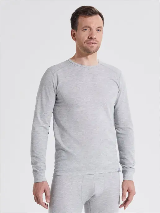 KAMCHATKA Термобелье мужское, лонгслив Premium Wool, серый