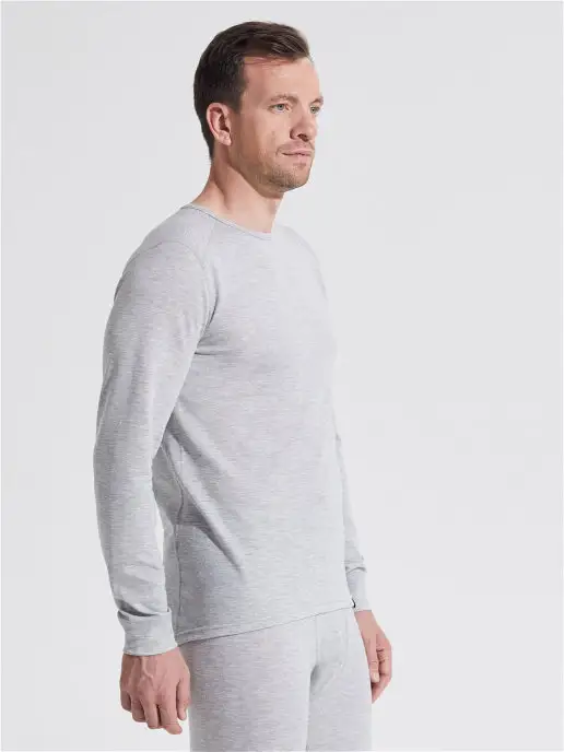 KAMCHATKA Термобелье мужское, лонгслив Premium Wool, серый, фото 2