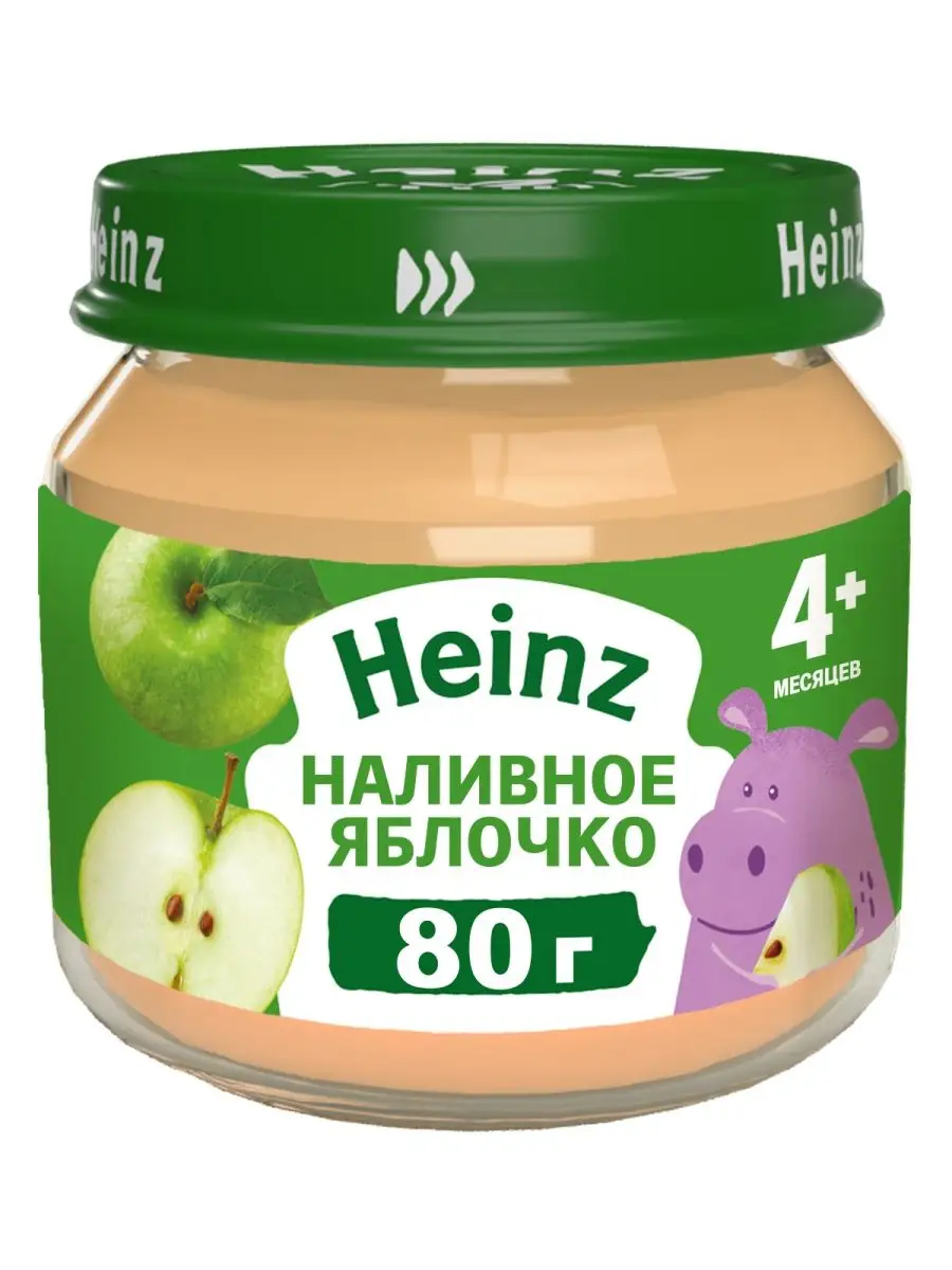 Хайнц - пюре наливное яблочко, 4 мес., 80гр, 12 штук Heinz 14320849 купить  за 679 ₽ в интернет-магазине Wildberries