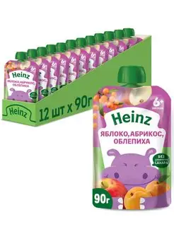 Фруктово-ягодное пюре Яблоко,абрикос,облепиха,6 мес.90г/12шт Heinz 14320852 купить за 443 ₽ в интернет-магазине Wildberries