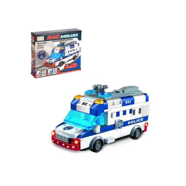 Детский развивающий конструктор "Полицейский фургон", блочны