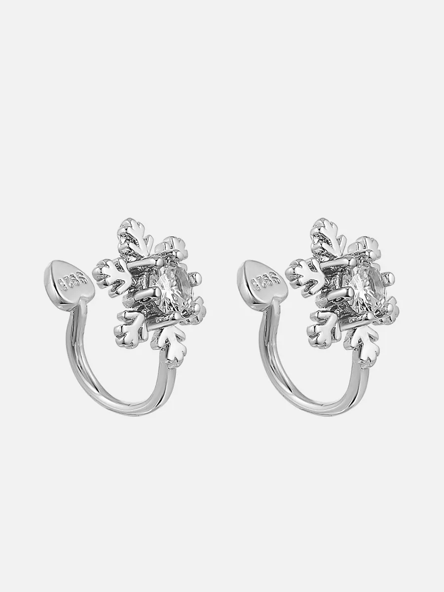 Серьги SHINE & BEAUTY Серьги-каффы покрытые серебром с кристаллами Swarovski