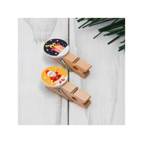 Набор декоративных прищепок "С новым годом" набор 10 шт.