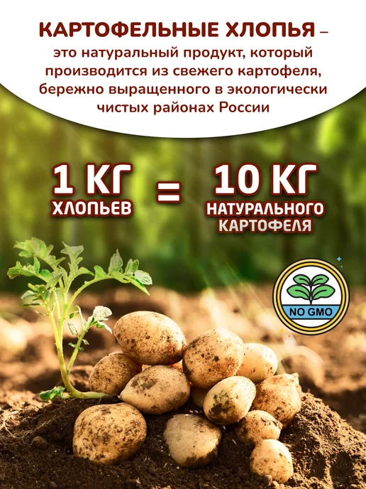 Картошечка Пюре картофельное с жареным луком, пакет 320 гр, 320 г, фото 2
