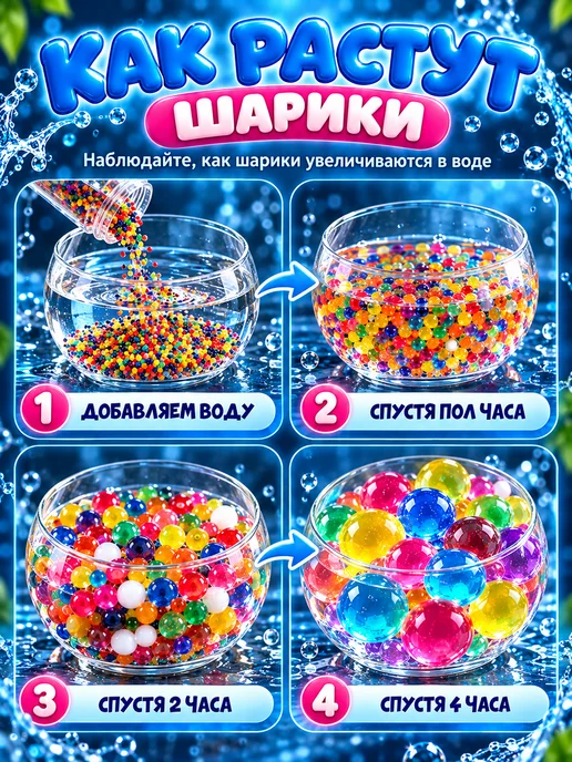Сима-Ленд & Школа талантов Растущие шарики орбиз 5 см, розовый, фото 2