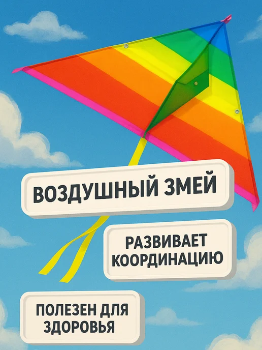 Funny Toys Воздушный змей с леской, синий, фото 5