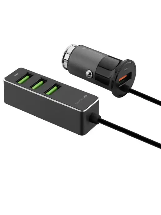 DEPPA Автомобильная зарядка 1 USB + 3 USB для пассажиров QC 3.0 7А, вариант, фото 2