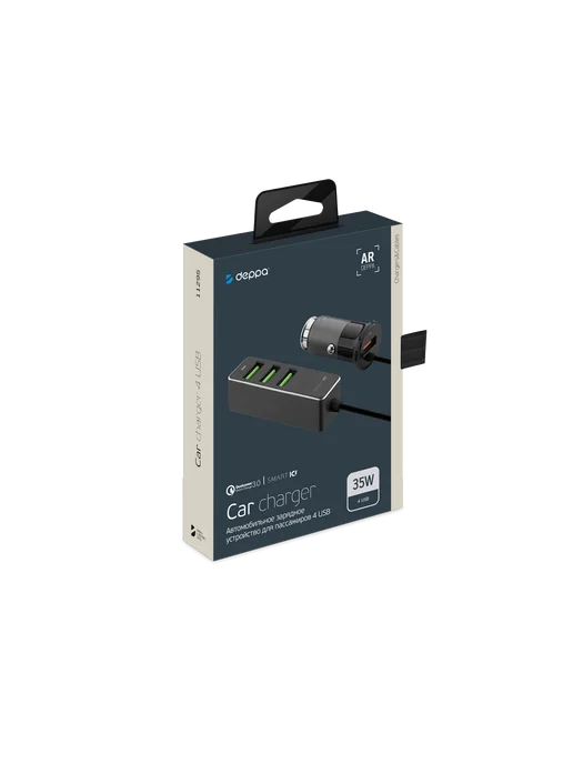 DEPPA Автомобильная зарядка 1 USB + 3 USB для пассажиров QC 3.0 7А, вариант, фото 4