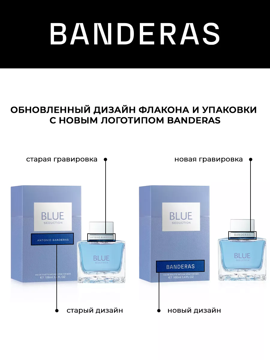 Туалетная вода мужская Blue Seduction Man, 100 мл ANTONIO BANDERAS 1713125  купить в интернет-магазине Wildberries