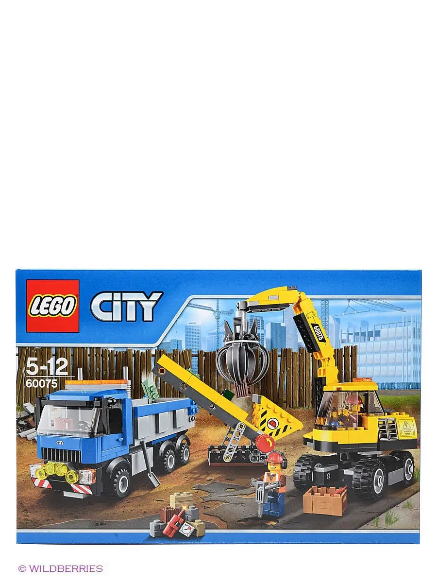 Конструктор LEGO City 60075 Экскаватор и грузовик LEGO 1868623 купить в  интернет-магазине Wildberries